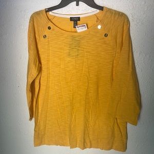 Yellow/gold 3/4 sleeve blouse!